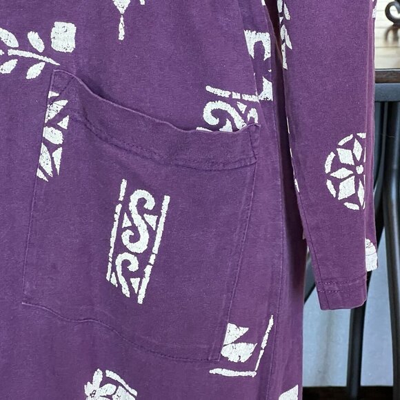 VTG Donna Maxi House Dress Women’s Size Small Pockets Purple Oversized Lounge - Picture 10 of 13